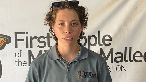 Nalin from First Peoples of the Millewa-Mallee talking at a Yoorrook yarn