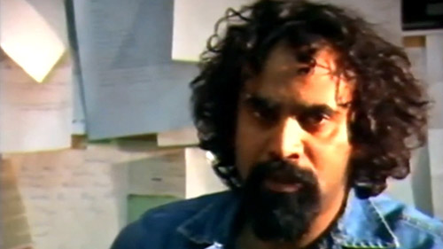 Close up Uncle Gary Murray from earlier in his life advocating for First Peoples rights