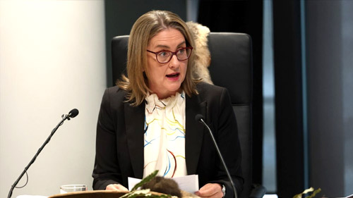 Victorian Premier Jacinta Allan talking about the distress of learning of the massacres of First People at a Yoorrook public hearing
